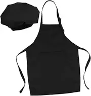 Levemolo 1 Set Kids Chef Apron hat Childrens Apron Kids Cooking Apron Childrens Eatting Bib Child Chef Kids Smock Kids Chef hat and Apron Kids Chef Dress up Cosplay Painting Clothes Toddler