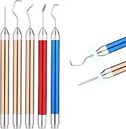 5pcs Weeding Tools for Vinyl with Light, LED Weeding Tool with 5 Styles Pin and Hook for Removing Iron on Vinyl Paper Scrapbooking Silhouettes Cutting Cameos DIY Craft