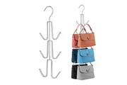 Purse Hanger Organizer for Closet Space Saving Handbag Holder Storage Hook for Belts Scarves Hats Ties-Silver