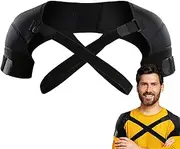 Double Shoulder Brace - Elastic Shoulder Wrap Protector, Sports Protective Gear | Shoulder Stability Support Brace, Beathable Shouder Compression Sleeve Wrap Shoulder Strap Brace for Adults