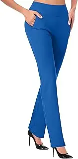[Generic] Womens Yoga Pants High Waisted Sports Comfy Lounge Legging Breathable Regular & Plus Size, Blue, Medium