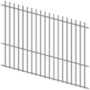 ProtectorAl 1201 - 2400 x 1800mm Palladium Silver Raked 16-30º Batten Pool Fence Panel