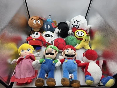 Set Of 14 Super Mario Bros Kart Luigi Princess Peach Yoshi Nintendo Plush