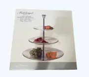 BRAND NEW Luigi Bormioli Michelangelo 3-Tier Server Clear Serving Hostess Dish