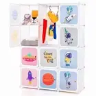 INFANS Children Wardrobe, Kid Closet Portable Baby Dresser Cute for Kids Bedr...