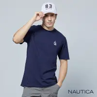 在飛比找Yahoo奇摩購物中心優惠-Nautica 男裝 經典百搭帆船LOGO短袖T恤-深藍