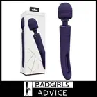 VIVE Kiku -Double Ended Massage Wand Usb Flapping Ribbed Tongue 25.2cm Purple