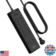 12 Outlet Surge Protector with USB, NTONPOWER Power Strip Flat Plug Extension