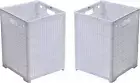 42L Collapsible Plastic Laundry Baskets,Foldable Laundry Hamper,Pack of 2 (White