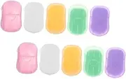 ibasenice 10 Boxes Mini Portable Travel Paper Soap Sheets Disposable Foaming Hand Washing Bath Scented Hand Soap Paper Flakes for Indoor and Outdoor Travel Camping Hiking