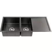 Cefito Stainless Steel Kitchen Sink Under/Topmount Laundry Double Bowl 100X45CM