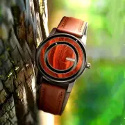 EUTOUR Watch Magnetic Ball Quartz Wood Wristwatch Waterproof Stainless Steel