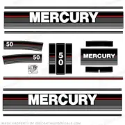 Fits Mercury 1989 50HP Outboard Engine Decals - Non Oil Injected