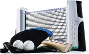 Table Tennis to Go Portable Ping Pong Set - Table Top Ping Pong Net + (2) Paddle