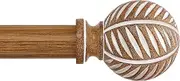 Extra Long Curtain Rods 120-inch to 170-inch(10-14ft),Adjustable Wood Curtain Rod,Imitation Wood Grain Leaf Curtain Rods,Farmhouse Rustic Curtain Rod,Boho Wooden Curtain Rod,Bamboo Curtain Rod Wood