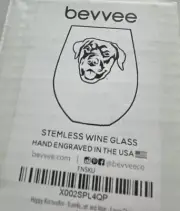 Bevvee Rottweiler Dog Stemless Wine Glass Set Of 4 USA
