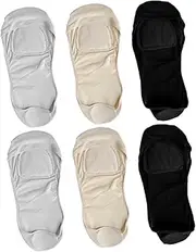 [WOONEKY] Lightweight Women's Socks Low Cut Invisible Liner Socks Non-skid Toe Heel Supported Black Grey Beige