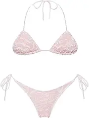 [N\P] NP Triangle Push Up Bikini Set String Thong Swimwear Ruched Bikinis Women Two Piece