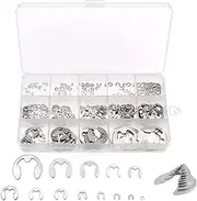 E-Clip Retaining Rings Assortment Set, 304 Stainless Steel External Snap Ring Clip Kit, 1.2-15mm(13Sizes)E Circlip Retainer Rings for Projects–Car Engines, Locking Mechanisms and Other Shafts (290PCS)