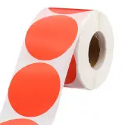 500pcs Color Dot Sticker 2" Blank Circle Coding Label Red