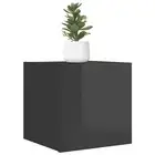 Wall Mounted TV Cabinets Set of 2 High Gloss Grey Storage Units 30x30x30 cm