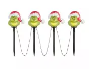 The Grinch Light Up Pathway Stakes (4 Count) With Santa Hat LED Christmas Decor