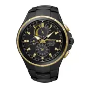 Seiko Men's Coutura Black and Gold Watch SSC573P Stainless Steel Tachymeter