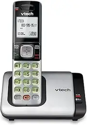 [VTech] CS6719 DECT 6.0 Cordless Phone with Caller ID/Call Waiting, 1 Cordless Handset, Silver/Black
