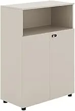 File Cabinet Office Double Door with Partition Storage Low Cabinet File Wooden with Lock Storage Data White Office Drawer