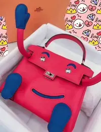 在飛比找Yahoo!奇摩拍賣優惠-專櫃正品 HERMES KELLY DOLL i6粉色拼藍色