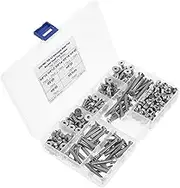 Yardenfun 260pcs Countersunk Bolts and Nuts Assortment Kit Carbon Steel Machine Screws and Nuts for DIY Projects Precision Manufactured Corrosion Resistant Multifunctional and Easy