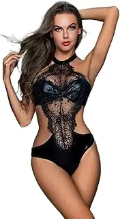 [JINZIJINYU] Sexy Lingerie Outfits Black One Piece Sexy Lingerie Eyelashes Lace Sexy Sexy Pajamas Perspective Temptation