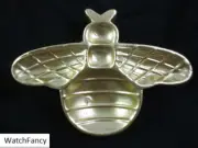 NEW Gold Ceramic Bumble Bee Trinket Dish Jewelry Bug Tray Bullseye Playground