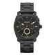 【FOSSIL】FS4682 金屬工業風格 鋼錶帶 日期顯示 三眼計時男錶 黑/玫瑰金 45mm