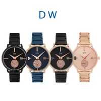 在飛比找PChome24h購物優惠-日本DW D3217 時尚輕薄簡約小秒淑女鋼帶手錶