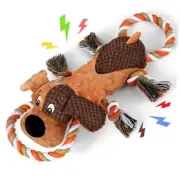 Squeaky Dog Toys, Tug of War Dog Toy for Large Dogs, Plush Puppy Toys brown1