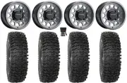 Method 414 15" Wheels Graphite +38mm 32" RC500S Sticky Tires RZR XP 1K / PRO XP