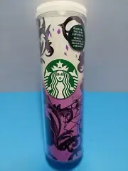 Starbucks Halloween 2021 Purple Cat & Spider Web Glow In Dark Tumbler 16OZ