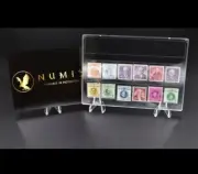 NUMIS® Single HORIZONTAL 12 Stamp Display Protector Slab Case with Stand.