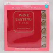 Wine Tasting Notes Journal and Wine Glass Charms Set 200 Page Journal 6 Charms