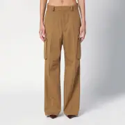 [Victoria Beckham] Tobacco-coloured cotton cargo trousers 8 UK Brown