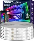 300Ft Waterproof LED Strip Lights with Bluetooth App, RGB Exterior Rope Lights f