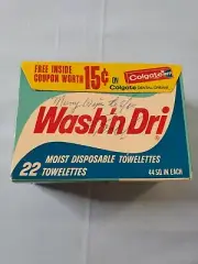 22 Vintage Wash ‘n Dri Moist Towelettes Colgate Palmolive Complete Box