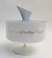 Vintage Yardley New York Dusting Powder Pedestal Blue Puff Lavender Scent 4oz