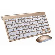 2.4G Wireless Keyboard Mouse Set Mini Multimedia Keyboard Mouse Combo Set For Notebook Laptop Mac Desktop Pc Gold