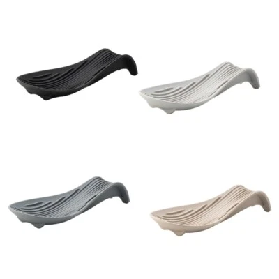Striped Silicone Spatula Rest Set Efficient Spoon Tray for Cooking Enthusiasts
