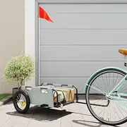 Bike Trailer Grey Oxford Fabric and Iron,Bicycle Trailers 6KG-94161