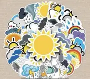 10 Random Weather Themed Stickers Sunny Rainy Tornado Rainbow Cloudy