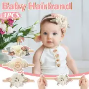 3X Baby Girl Cute Nylon Headband Flower Headwrap Elastic Turban Bows for Newborn