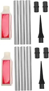 ULTECHNOVO 2pcs Driveway Lights Solar Powered Driveway Markers Driveway Markers Reflectors Stainless Steel Red Driveway Markers Solar Powered